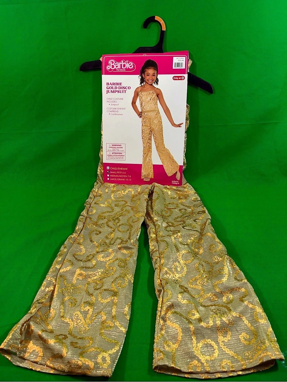 Barbie Gold Disco Jumpsuit Child Costume Girls Size S (4-6)